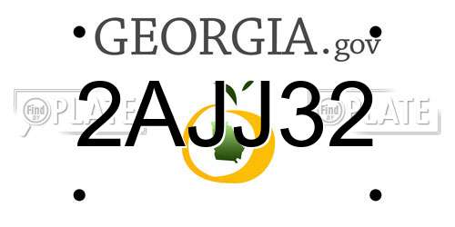 2AJJ32 Georgia License Plate