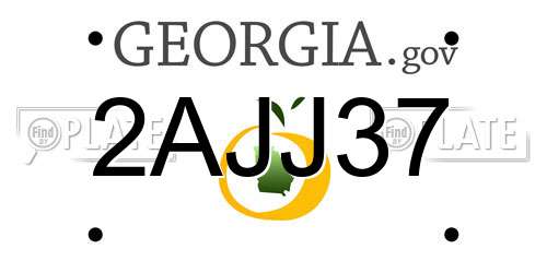 2AJJ37 Georgia License Plate