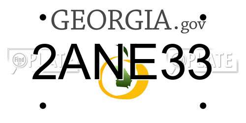 2ANE33 Georgia License Plate