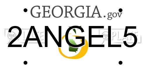 2ANGEL5 Georgia License Plate