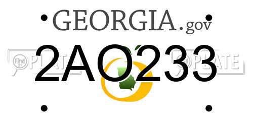 2AO233 Georgia License Plate