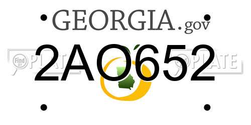 2AO652 Georgia License Plate