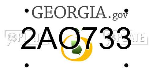 2AO733 Georgia License Plate