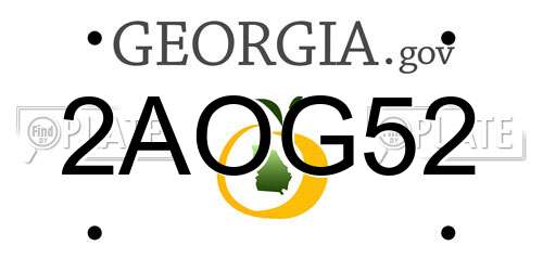 2AOG52 Georgia License Plate
