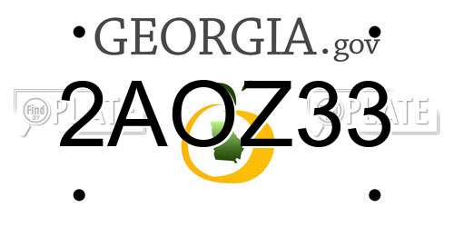 2AOZ33 Georgia License Plate