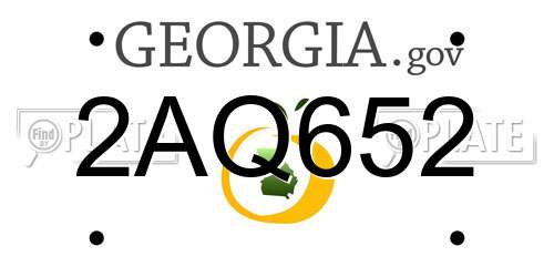 2AQ652 Georgia License Plate