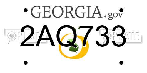 2AQ733 Georgia License Plate