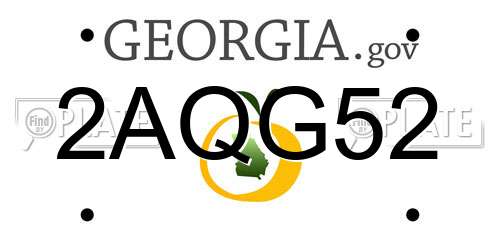 2AQG52 Georgia License Plate