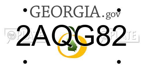 2AQG82 Georgia License Plate