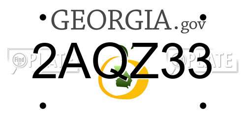 2AQZ33 Georgia License Plate