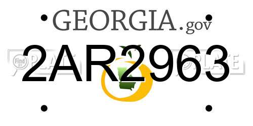 2AR2963 Georgia License Plate