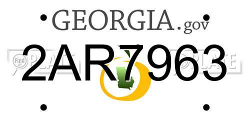 2AR7963 Georgia License Plate