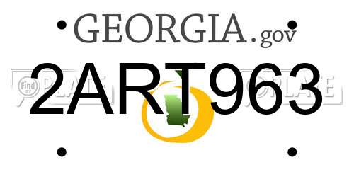 2ART963 Georgia License Plate