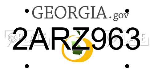 2ARZ963 Georgia License Plate