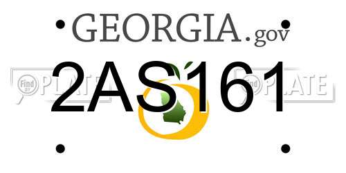 2AS161 Georgia License Plate