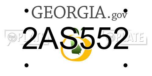 2AS552 Georgia License Plate