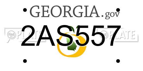 2AS557 Georgia License Plate