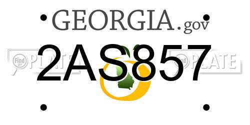 2AS857 Georgia License Plate