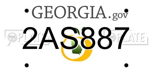 2AS887 Georgia License Plate