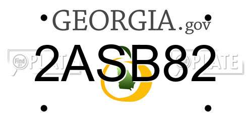 2ASB82 Georgia License Plate