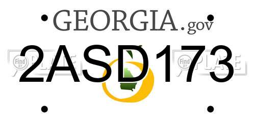 2ASD173 Georgia License Plate
