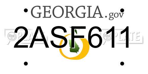 2ASF611 Georgia License Plate