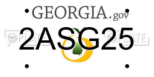 2ASG25 Georgia License Plate