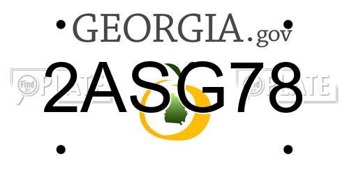 2ASG78 Georgia License Plate