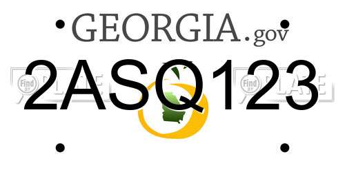 2ASQ123 Georgia License Plate