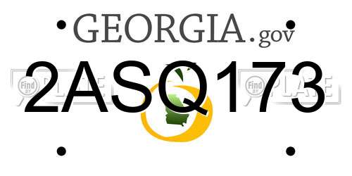 2ASQ173 Georgia License Plate