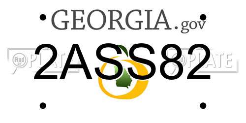 2ASS82 Georgia License Plate