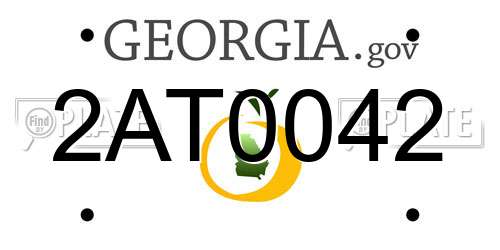 2AT0042 Georgia License Plate