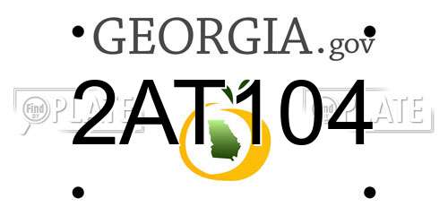2AT104 Georgia License Plate