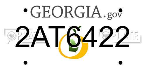 2AT6422 Georgia License Plate
