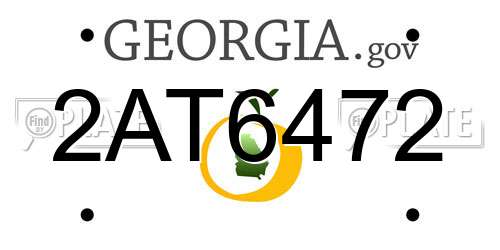 2AT6472 Georgia License Plate