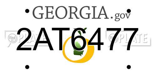 2AT6477 Georgia License Plate