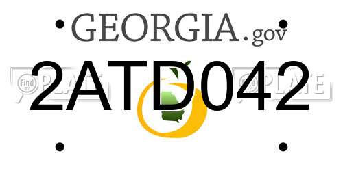 2ATD042 Georgia License Plate