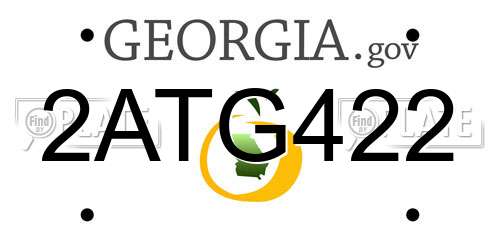 2ATG422 Georgia License Plate