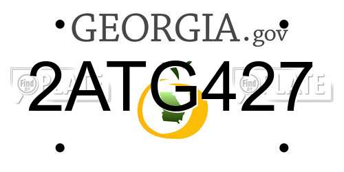 2ATG427 Georgia License Plate