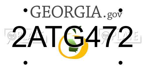 2ATG472 Georgia License Plate