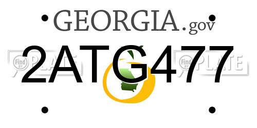 2ATG477 Georgia License Plate