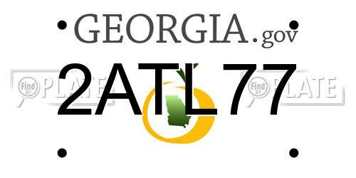 2ATL77 Georgia License Plate