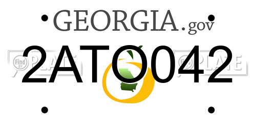 2ATO042 Georgia License Plate