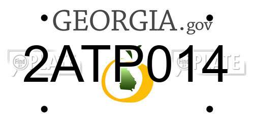 2ATP014 Georgia License Plate