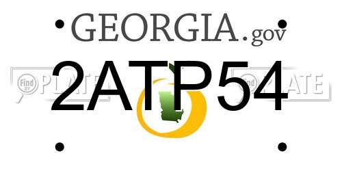 2ATP54 Georgia License Plate