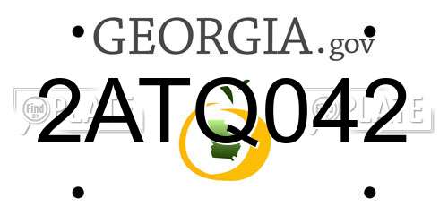 2ATQ042 Georgia License Plate