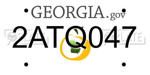 2ATQ047 Georgia License Plate