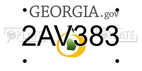 2AV383 Georgia License Plate