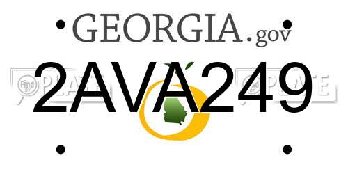 2AVA249 Georgia License Plate