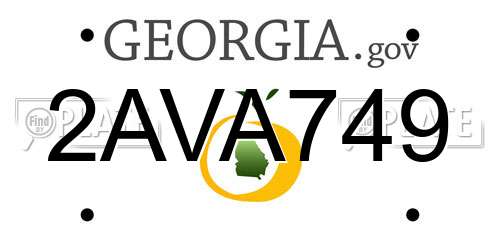 2AVA749 Georgia License Plate